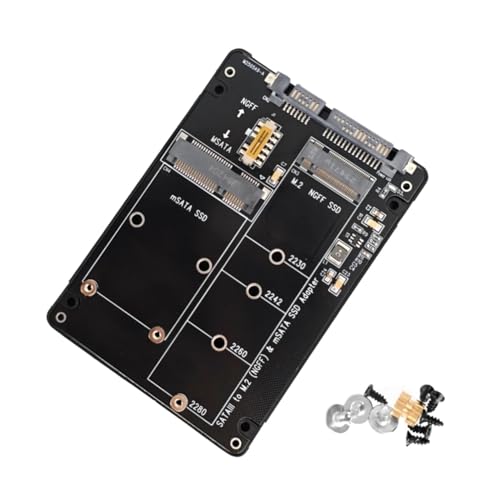 JZK Caja adaptadora 2 en 1 M.2 NGFF/MSATA a SATA III de 2.5 Pulgadas, Compatible con M.2 SATA B-Key/B&M-Key (2230/2242/2260/2280) y SSD MSATA (No Compatible con NVMe/PCIe/M-Key)