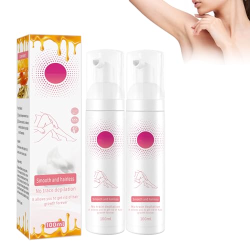 Dyceittdia 2PCS Spray Depilatorio, Mousse de Miel Spray Depilatorio, Spray Depilatorio Suave, Apto para Brazos, Piernas, Espalda, axilas, etc, Suave y no Irritante, 2PCS*100ml, hair removal cream (02)