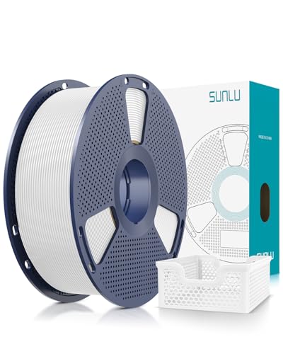 Image of SUNLU Upgrade PLA+2.0 3D Printer Filament, High Speed PLA Plus Filament 1.75mm, 30mm /s - 600mm /s Print Range, Tougher and Stronger, Dimensional Accuracy + /-0.02mm, 1KG Spool(2.2lbs), White
