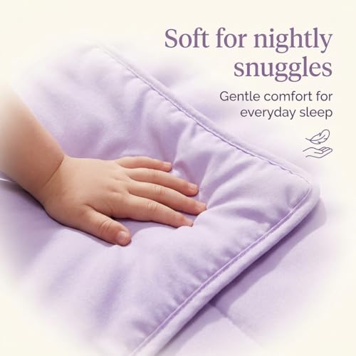 Image of EVERYDAY KIDS 4 Piece Toddler Bedding Set - Includes Comforter, Flat Sheet, Fitted Sheet and Pillowcase - Solid Purple