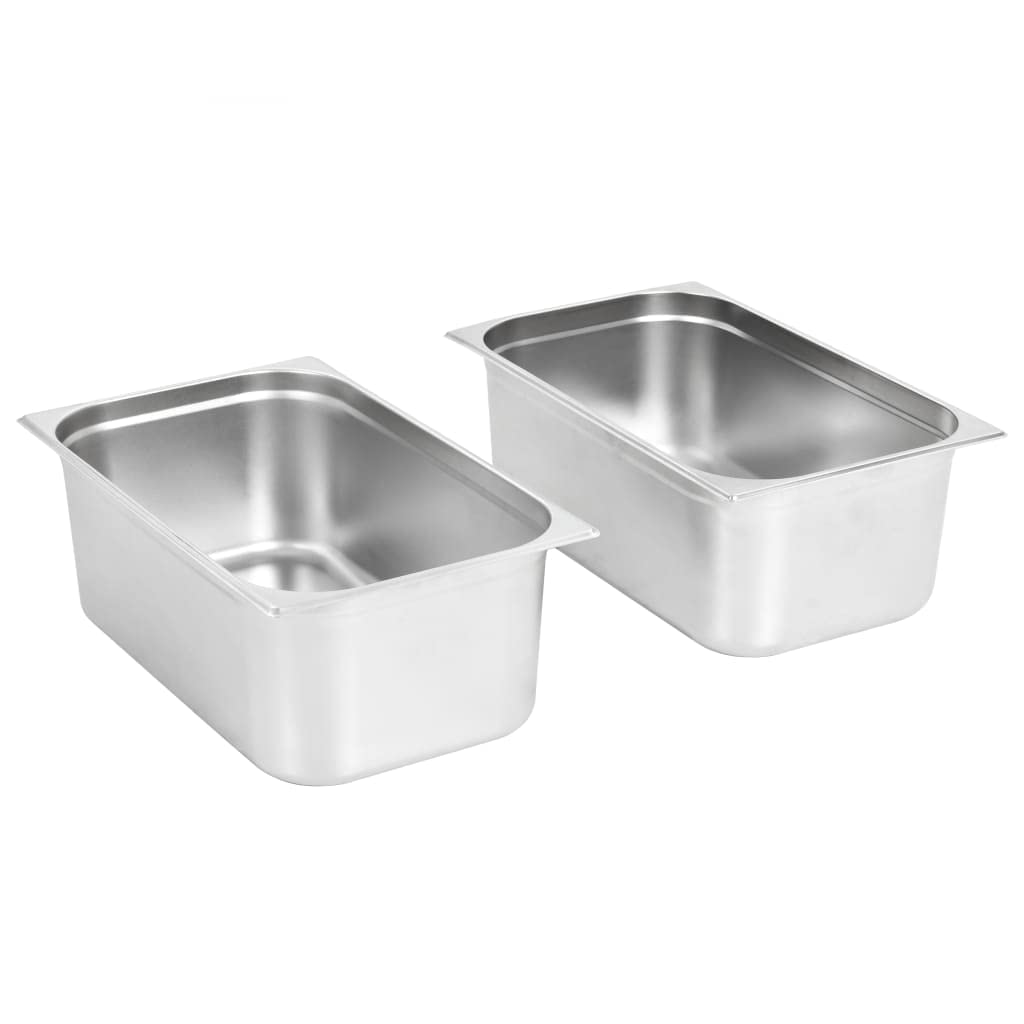 Küchengeräte-Zubehör – Küche & Esszimmer – Gastronorm-Behälter 2 Stück GN 1/1 200 mm Edelstahl
