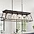 Q&S Farmhouse Rustic Chandelier Light Fixtures Bronze 5 Lights Linear Rectangular Chandelier Pendant Light Fixtures for Dining Room Kitchen Island Pool Bar Office Living Room Entryway UL Listed