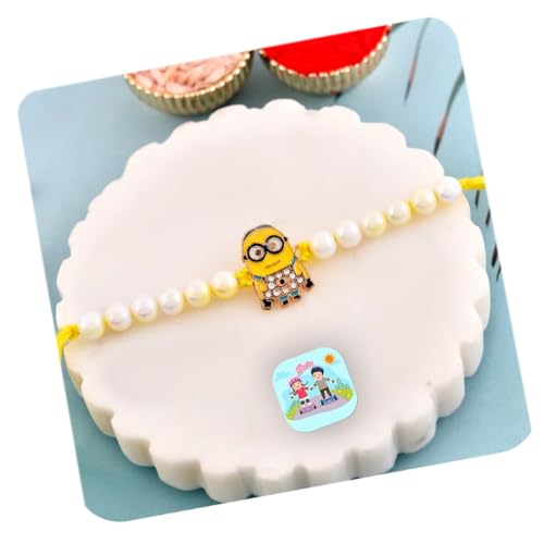 Image of CraftVatika Set of 1 Kids Rakhi for Brother Kids Brother Sister Girls Boys Baby, Stylish Kid Rakhi, Designer Cartoon Raki for Children, Rakshabandhan Set with Greeting Card, Tilak Set Fridge Magnet