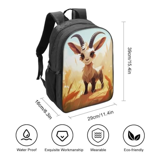 Mochila escolar de cabra 3D de 40cm para evitar dolor de espalda infantil 2