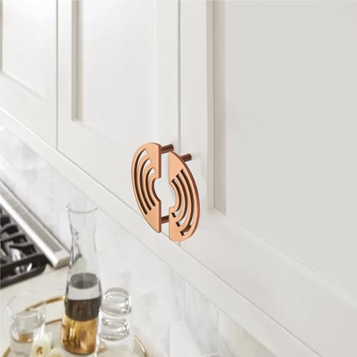 Image of COMPASS Stainless Steel Camila Cabinet Knobs, Drawer Pulls, Knobs for Dresser Drawers, Drawer Knobs Handle, Kitchen Knobs (PVD Rose Gold Finish) Pack of 8 pcs