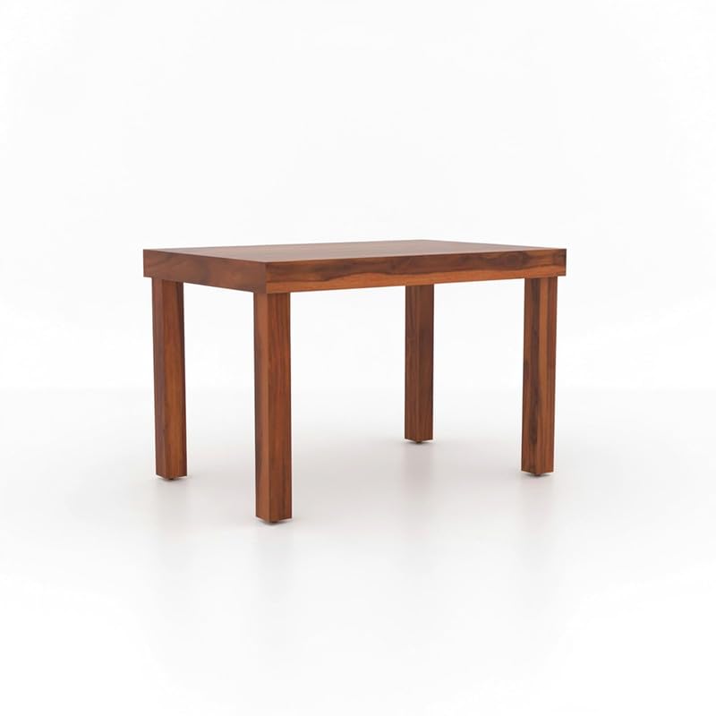 Image of Furniture Solid Sheesham Wood 4 Seater Dining Table Set with Cushioned Chairs | Wooden Four Seater Dinner Table Set for Living Room, Kitchen, Dining Area and Home (Honey Finish)