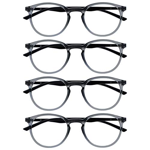 Lunettes de lecture +2.00 hommes femmes OPULIZE monture ronde transparente