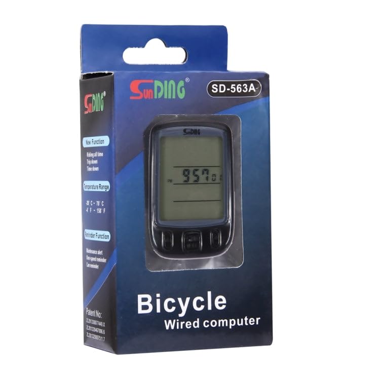 All components of the ELBME SD-563B Bicycle Computer laid out