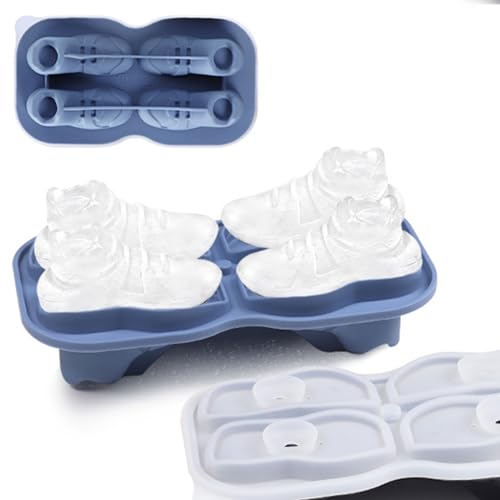 Molde de silicona para hielo con 4 cavidades en forma de zapato miniatura 2
