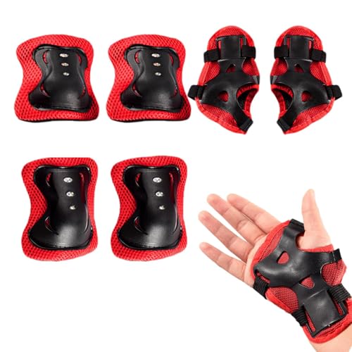 Rodilleras y coderas juveniles, conjunto de equipos de protección para | Almohadillas protectoras para codos, rodillas y muñecas para niñas | Kit de equipamiento deportivo de eq