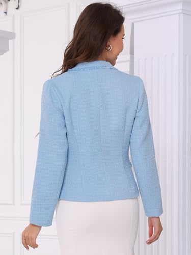 Allegra K Tweed Blazer for Women Open Front Long Sleeve Casual Elegant Work Business Jacket3