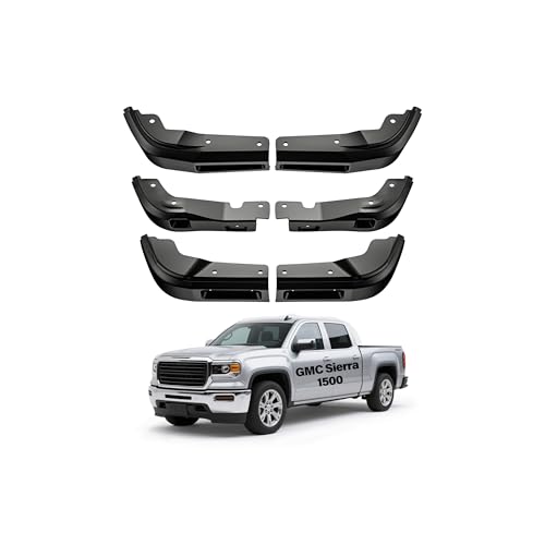 Image of 6PCS Mud Flap Delete for 2019-2025 Chevy Silverado 1500 Accessories Front Rear Truck Mud Flaps Delete No Drilling Mudflaps All Weather Protector Mudguards (Does Not Fit AT4X AEV Models)