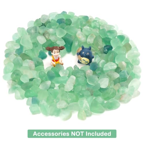 Image of WAYBER 2 Lbs /920g Natural Green Quartz Crystal Stones Irregular Aquarium Pebbles Rock Sands for Turtle Tank /Succulent Plants /Vase Decoration (Fill 2 Cups)