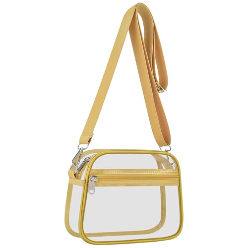 Image of Clear Bag for Stadium Events Clear Sports Fan Handbags Purses with Adjustbale Strap for Concerts Festivals Game Day