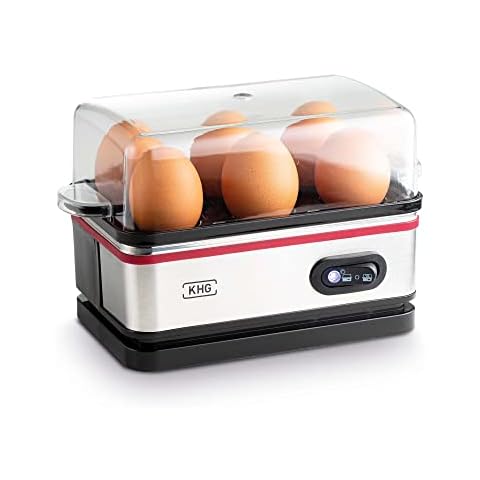 KHG Eierkocher EK-600SE 6 Eier Edelstahl leicht mit Warmhaltefunktion in einzigartigem Retro-Design einfache Bedienung Cover