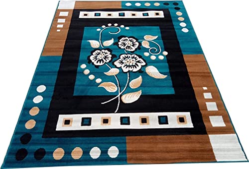 Image of Soft Modern Washable Beautiful Acrylic Rugs for Home Decor Living Room 6x8 Feet (180 x 235 Cm) Super Blue Color