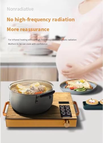 Image of Sizzle Cook Single Burner Infrared Electric Stove, Small Countertop Portable Hot Plate for Cooking, 3500W Ceramic Glass Infrared Burner with LCD Touch Screen(Odvra)