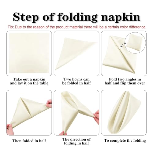 Servilletas de satén para mesa de bodas, pack de 60 servilletas cuadradas multicolor 8
