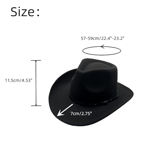 Willheoy Cowboy Hat For Men Women Western Cowgirl Hats Felt Fedora Hat Cowboy Costume #TOP6