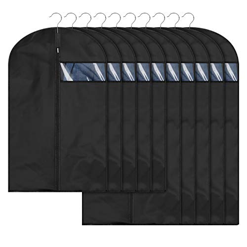 MuChoney Fundas de Ropa Bolsa de Ropa A Prueba de Polvo 10 pcs Negro (5M 60 * 100cm + 5L 60 * 120cm) Estuche para ropa Estuche para vestido...
