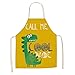 Srind Delantales de dinosaurio de dibujos animados Unisex Accesorios de cocina para la cena Babero Dinosaurios divertidos Imprimir Delantal de cocina Limpieza Delantal anti-sucio A10 68x55cm