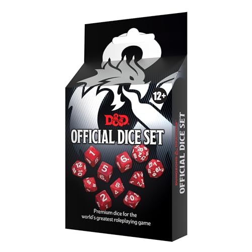 Dungeons & Dragons - Set di dadi ufficiali: Set di dadi per giochi di ruolo in plastica poliedrici
