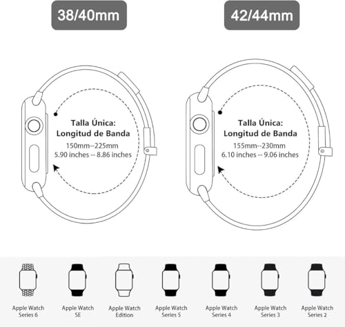 Pulseiras Compatível com Apple Watch correia 38/40/41/42/44/45/49 mm, Correias de Substituição de Me