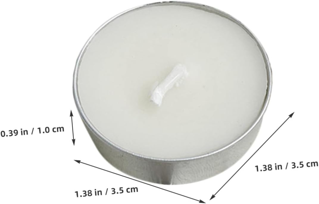 Unscented Round Tealight Candles White 50pcs Smokeless Household Mini Candles for Wedding Ceremony Decor and Daily Use