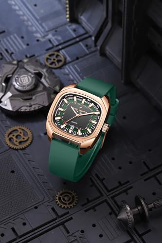 Image of Daniel Hechter Paris Marie Collection Analog Watch for Men with Square Dial, Date Display, Quartz Movement & Silicone Strap