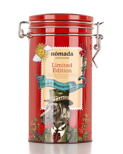 Bombones de chocolate con leche, 115 g, lata de ilustración de perro, selección de chocolate portugués de edición limitada