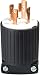 EATON L1430P Locking Electrical Plug, 125/250 V, 30 A, 3 P, 4 W Black And White