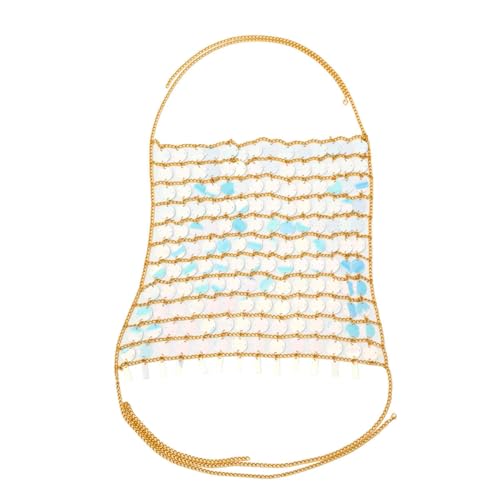 Collar de lencería antirralladuras con lentejuelas plásticas para lucir joyería corporal