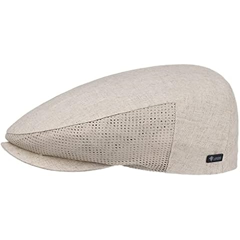Lipodo Linen Flat Cap with Mesh Men Beige 7 3/4 Cover