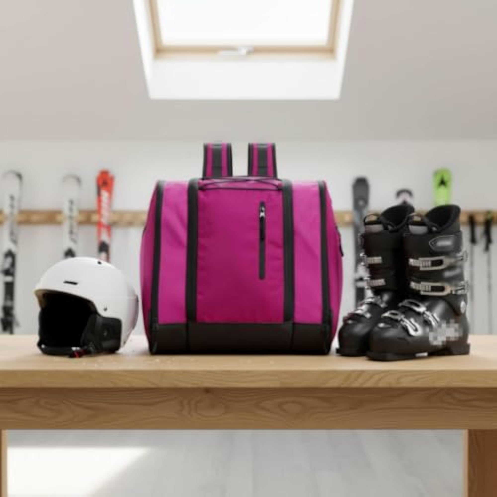 Ski Boot Bag Large Capacity Backpack, Black