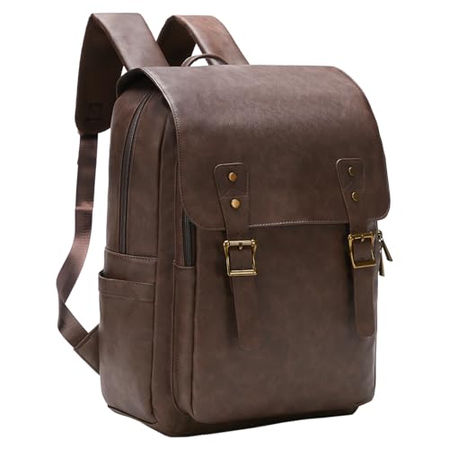 Mochila de cuero para laptop 15.6'' impermeable unisex miniatura 1
