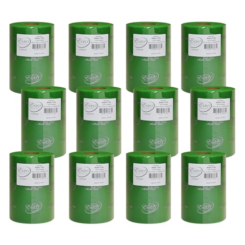 Image of Expo International Decorative Matte Tulle, Roll /Spool of 6 inch X 100 Yards, Lightweight Polyester Tulle Fabric for Tutus, Costumes, and Party Decorations, Washable, Easy-to-Use, Pack of 12, Green