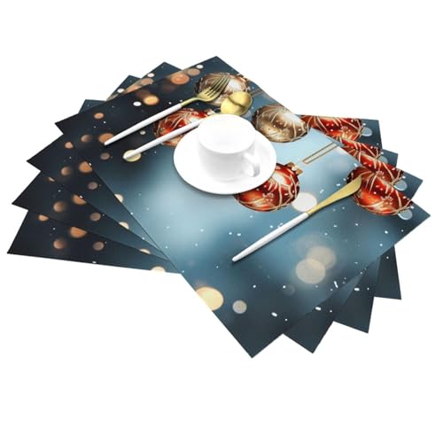 Sets de table de Noël lavables antidérapants résistants à la chaleur en PVC tissé