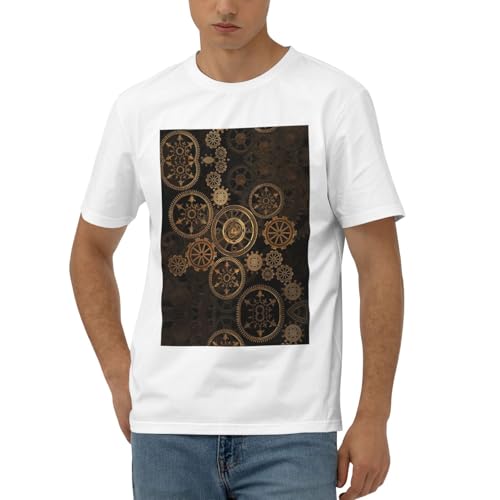 T-shirt Gears Clock Bronze Century homme en tissu doux et extensible coupe moderne