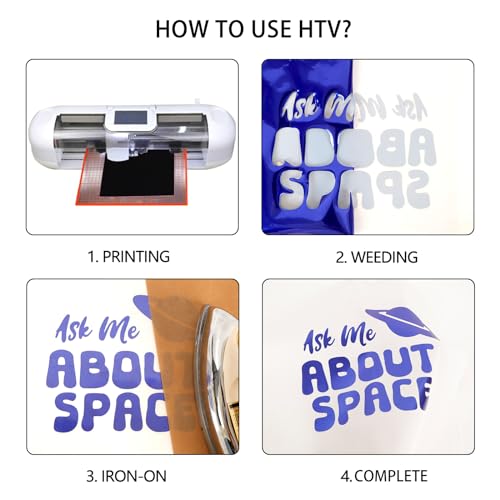 Image of FUNKAKA Heat Transfer Vinyl Glossy Blue HTV Rolls, 12 inch x 9ft Soft Metal Iron on Vinyl for T-Shirts Stretchy Thin Soft PU HTV Vinyl for All Cutter Machines Easy to Cut & Weed for Heat Transfer Design