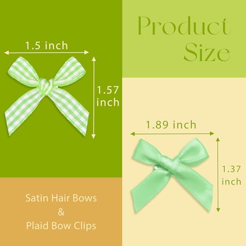 20 piezas pinzas lazo para cabello color verde miniatura 4