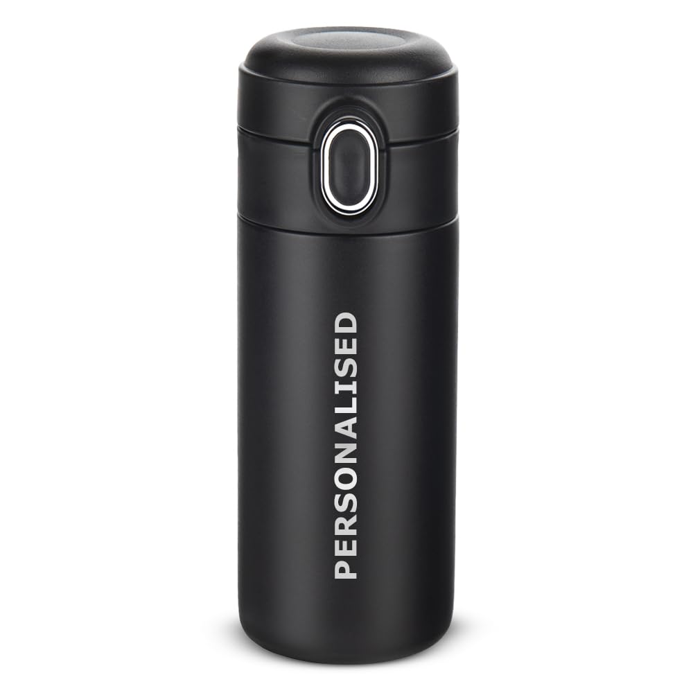 Borosil Traveller 300 ml Personalised/Customized Flask with Engraved Name & Logo | Stainless Steel Double Wall Vacuum Insulated, Black | 10 Hrs Hot & Cold | Ideal for Personal & Corporate Gifting (B0D2N3ZN1R) Amazon Price History, Amazon Price Tracker