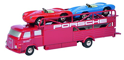 Preisvergleich Produktbild Schuco 450589600 - Piccolo Man Renntransporter Porsche, rot