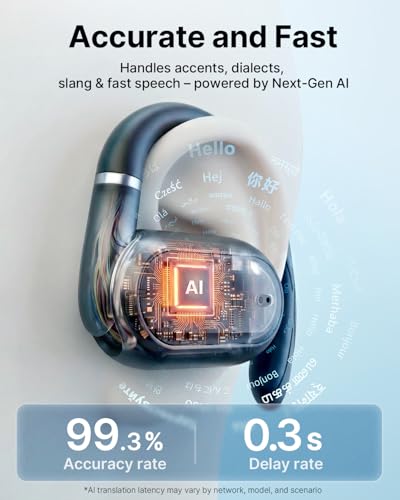Image of AI Translation Earbuds Real Time 157 Languages Translator Ear Buds Interpreter Earphones, Open-Ear Comfort Support Playing Music Phone Calls, Audifonos Traductores Ingles Espanol for Travel Business