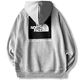 [ザノースフェイス] パーカー レディース バックプリント ボックスロゴ グレー 裏起毛 BOX NSE Pullover Hoodie, TNF Light Grey Heather/TNF Black サイズL [並行輸入品]