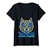 Damen Tacatacuru Wolf Symbol Geist Indianer Tacatacuru Wol T-Shirt mit V-Ausschnitt