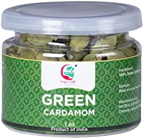 Indian GREEN CARDAMOM Pods Whole | 1 oz | Flavourful Indian Spice | Semillas de Cardamomo | by Yogi's Gift
