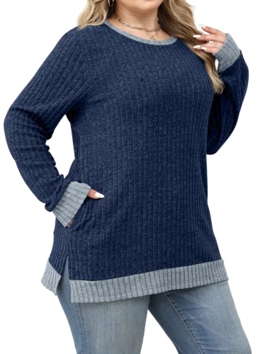 Image of Sampeel Long Sleeve Shirts for Women Tunic Sweaters Fall Fashion Outfits | Sweaters for Women, Early Fall Fashion Must Haves 2026, Long Tunic Tops, Vacation Outfits, Autumn, Plus Size Blouses