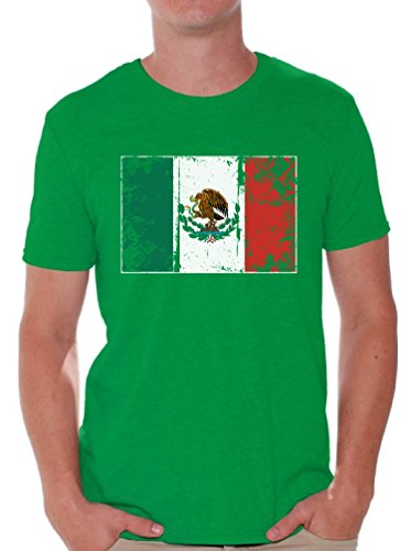 Awkward Styles Mexico Flag Shirts for Men Mexico T Shirt Mexican Gifts for Him Green 2XL