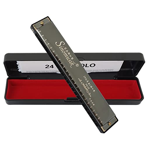 Harmonica 24 trous harmonica key C bouche ogan instrument à vent pour débutants et professionnels - Les Beatles, Paul McCartney, John Lennon, RIngo Starr, George Harrison Harmonica 24 trous harmonica key C bouche ogan instrument à vent pour débutants et professionnels