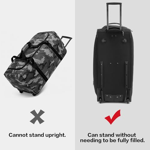 Image of Large Rolling Duffle Bag with Wheels and Handle 85L 29 inch Travel Duffel Bag for Men Women with Shoe Compartment & Wet Pocket, 2 Wheeled Checked Luggage for Business Travel Long Trips, Black